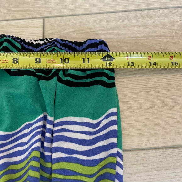 Tori Richard‎ Honolulu Strapless Maxi Dress Green Blue Stripe Beach Cover Up - Picture 6 of 8